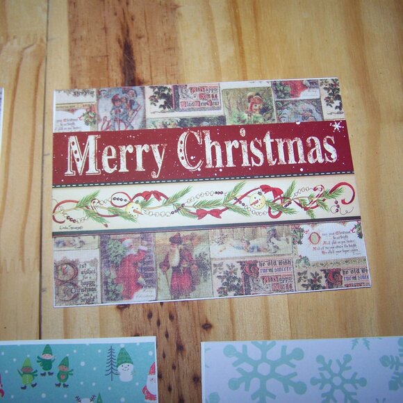 Handmade Set of 12 Vtg Transport Christmas Cards - Picture 7 of 13